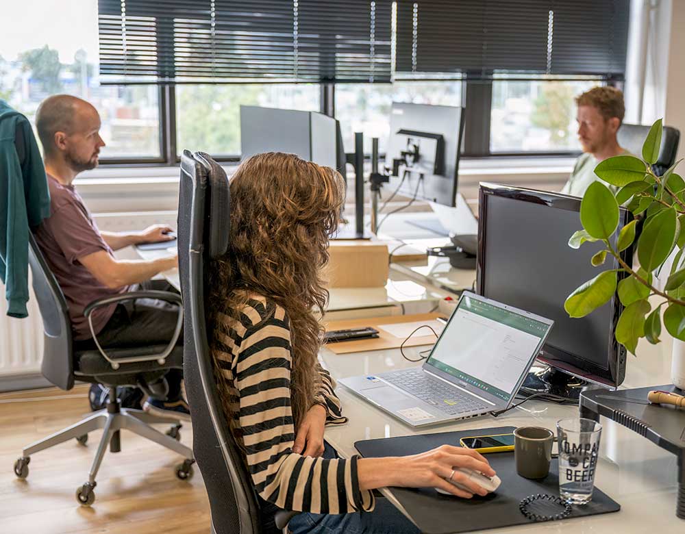 Ons team van developers aan het werk